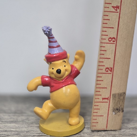 BIRTHDAY PARTY WINNIE THE POOH 3.75" Cake Topper Figure 100 Acre Woods Disney‎ - Picture 2 of 6